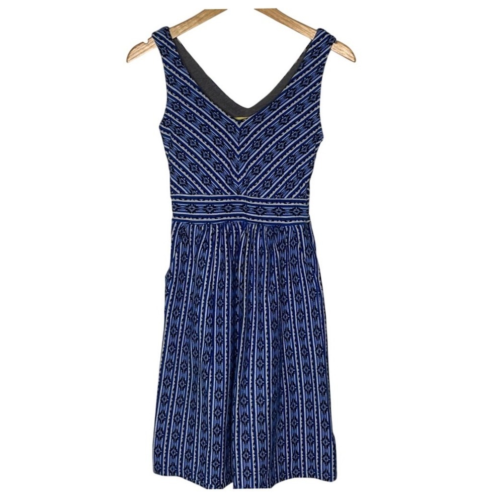 Anthro‎ Maeve Dress Blue/Black sz 0 w/pockets